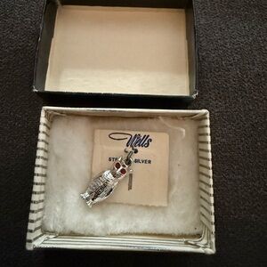 Vintage Sterling Silver Owl charm